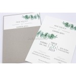Minimal προσκλητήριο γάμου με θέμα τον ευκάλυπτο