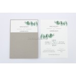 Minimal προσκλητήριο γάμου με θέμα τον ευκάλυπτο