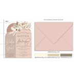 Προσκλητήριο βάπτισης για κορίτσι με θέμα Baby Boho