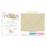 Προσκλητήριο βάπτισης για δίδυμα με θέμα Twin Bears