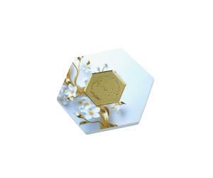 Γύψινο σουβέρ ΠΟΛΥΓΩΝΟ με εκτυπωση plexiglass 10cm